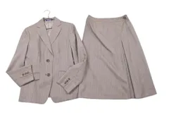 NEWYORKER ニューヨーカー ストライプ セットアップ ジャケット スカート スーツ size7/グレー ■◇ レディース