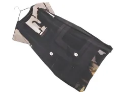 PLAIN PEOPLE プレインピープル ペチコート 付き 総柄 ワイド幅 ワンピース size2/黒 ■◆ レディース