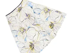 KUMIKYOKU 組曲 花柄 Aライン 台形 スカート size2/白 ■◇ レディース