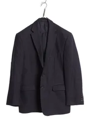 【お得なクーポン配布中!】 ローレン ラルフローレン テーラード ジャケット メンズ L 程 古着 ポロ ブレザー ウール 千鳥格子 ピン チェック きれいめ トラッド 黒 紺