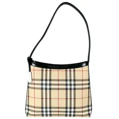 美品 BURBERRY バーバリー ショルダーバッグ レザー ブラック レディース ノバチェック【中古】【送料無料】