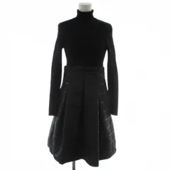 バーバリーブラックレーベル BURBERRY BLACK LABEL ワンピース 38 黒 ブラック 長袖 タートルネック ひざ下丈 ニット切替 FME69-715-09 /GG