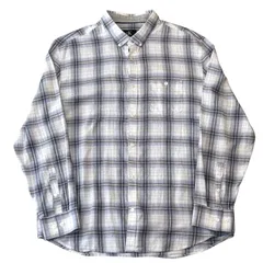 00s Calvin Klein Ombre Check BD L/S Shirt L White Gray カルバンクライン オンブレチェック 長袖シャツ L 白 グレー 古着