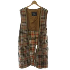 バーバリーズ Burberrys ウールライナー ウール ベージュ チェック柄 ノースリーブ ロング丈 WR055 /GG ■MA