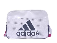 adidas アディダス エナメル ショルダー バッグ 白ｘ紺 ■■ レディース