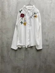 patterntorso パターントルソ アンティカ 花柄 刺繍 長袖 ブラウス シャツ 白 ■◆レディース