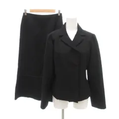 ボディードレッシング BODY DRESSING 美品 セットアップ テーラードジャケット フレアスカート シングル 総裏地 ロング丈 ウール 9 黒 ブラック /SJ ■ECA001