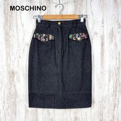 モスキーノジーンズ コーデュロイスカート スパンコール ロゴ刺繍 野球