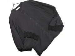 natural couture ナチュラルクチュール フレアスリーブ レース バンドカラー ブラウス シャツ sizeF/黒 ■◇ レディース
