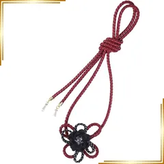 【新品】 [TOuWA] 帯締め 帯飾り 飾り紐 レディース 着物小物 和装アクセサリー 浴衣 振袖 成人式 卒業式 フェイクパール 四葉 （濃い赤） 0