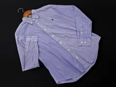 GYMPHLEX ジムフレックス ストライプ 切替 ボタンダウン シャツ size12（S)/白ｘ青 ■◇ レディース