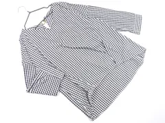 grove グローブ ギンガムチェック ブラウス シャツ sizeM/白ｘ黒 ■◇ レディース