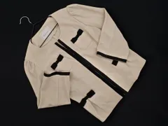 Couture brooch クチュールブローチ リボン ノーカラー ジャケット size38/ベージュｘ黒 ■◇ レディースのサムネイル