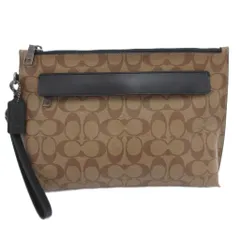 コーチ COACH F29508 クラッチバッグ セカンドバッグ PVC シグネチャー ベージュ 茶 ブラウン /JS ■GY18