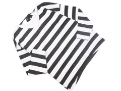 niko and ニコ アンド リボン ボーダー カットソー sizeM/白ｘ黒 ■◇ レディース