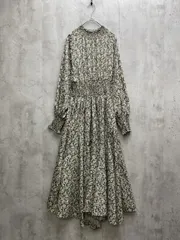 mysty woman ミスティウーマン 花柄 フレア ワンピース sizeS/グリーン ■◇レディース