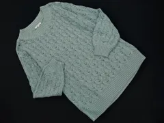 GLOBAL WORK グローバルワーク 透かし編み ニット セーター sizeL/緑 ■◇ レディース