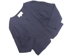 SOUP スープ リネン混 ノーカラー ジャケット size9/濃紺 ■◇ レディースのサムネイル