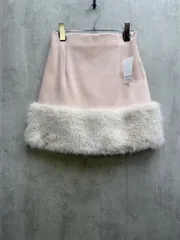 新品 tocco closet トッコクローゼット インナーパンツ付き裾ファー切り替えミニスカート sizeM/ピンク ◇■レディース