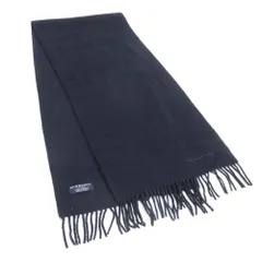 バーバリー タグ付 カシミヤ 100% フリンジ マフラー ネイビー 紺 メンズ EEE DT42-5【中古】