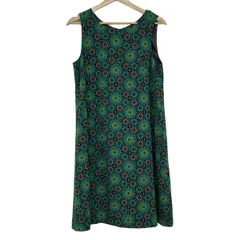JOCOMOMOLA(ホコモモラ) ワンピース サイズ42 L レディース美品  黒×ブルーグリーン×マルチ 花柄