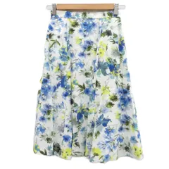 ジャスグリッティー JUSGLITTY フレアスカート 0 マルチカラー オフホワイト 花柄 ミモレ丈 /HO15 ■ECD001