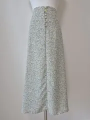 ヴィンテージ森ガール 前ボタン ロング スカート