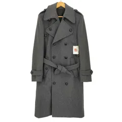 クリスヴァンアッシュ KRIS VAN ASSCHE クルミボタン カシミヤ混 ウール ベルテッド トレンチ コート メンズ  46