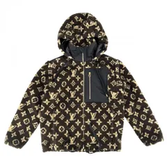 ルイヴィトン ブルゾン レディース LVロゴフリース フード ボアジャケット アパレル 服 アウター LOUIS VUITTON 34 ブラウン 茶 ブラック 黒 ゴールド金具 ウール  アクリル  ポリエステル  冬【中古品】のサムネイル