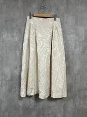 opaQUE CLIP オペーク クリップ ジャガードスカート フレア ロング スカート size38/M/白 ■■ レディース
