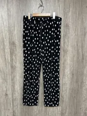 IEDIT イディット フェリシモ プリーツ ドット柄 イージー パンツ sizeLL/白ｘ黒 ■■ レディース