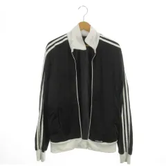 アディダスオリジナルス adidas originals トラックジャケット ジャージ スポーツウエア M 黒 ブラック 白 ホワイト 長袖 スタンドカラー 袖3本ライン /MN27 ■ECA002