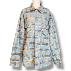 BoTT ボット 24AW Quilted Flannel Shirt キルティング シャツジャケット チェック柄 243BoTT24 水色 ライトブルー 黄色 イエロー XLサイズ メンズ 秋 冬 ゴーゴー古着久喜倉庫店 36 No.1571のサムネイル
