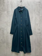新品 salire サリア 金釦 タック ロング シャツ ワンピース 韓国製 sizeM/グリーン ■◇◎レディース