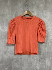 ZARA ザラ リブニット パフスリーブ カットソー sizeL/ピンク ■◆ レディース