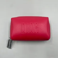 新品未使用　Christian Dior クリスチャンディオール　化粧ポーチ　マルチポーチ　ロゴ　エンボス加工　レザー　赤　レッド