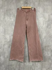 ZARA ザラ EUR38 ワイド 切りっぱなし デニムパンツ sizeM/ピンク ■■ レディース