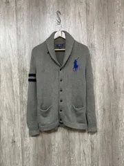 POLO RALPH LAUREN ポロ ラルフローレン ビッグポニー セーター カーディガン sizeXL/グレー ◆■ メンズ