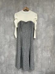 snidel スナイデル ツイード ニット ドッキング ワンピース size1/白ｘグレー ◆■ レディース