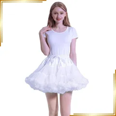 【新品】 パニエ 白 猫耳 カチューシャ 鈴付き コスプレ かわいい 大人 ロリータ ゴスロリ ミニ  裏地付き ワイヤー 女装 メイド服 ハロウィン 大きいサイズ 仮装 春夏秋冬 ふわふわ パニエ スカート 0