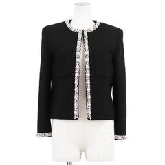 【極美品】CHANEL シャネル ニットカーディガン P76463 カシミヤ100% シグネチャー ロゴ COCOマーク ラインストーン グラデーションカラー ボタン バイカラー ロングスリーブ 長袖 トップス レディース サイズ 34 ピンク ミントグリーン 英国製 CHANEL（シャネル） 【極美品】CHANEL ニットカーディガン P76463