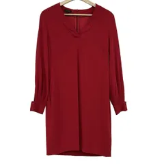 ESCADA(エスカーダ) ワンピース サイズ32 S レディース - レッド Vネック/長袖/ひざ丈のサムネイル