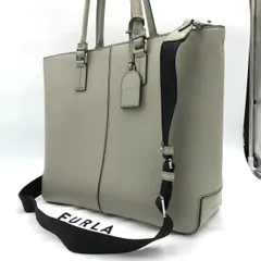 フルラ FURLA 2WAY トートバッグ ショルダーバッグ ビジネス レザー 灰