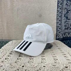 アディダス ロゴ 白 3本線 ベースボールキャップ 帽子