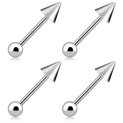 [From da Phactory] サージカルステンレス コーン&ボールストレートバーベル 4本セット 軟骨ピアス ボディピアス 0