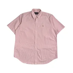 90s Ralph Lauren ラルフローレン オックスフォード BLAKE ストライプ BD ボタンダウン 半袖 シャツ サイズ LL/ピンク系 メンズ ビンテージ