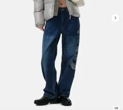 (XS) レディース ARCHIVE BOLD ドラゴン デニムパンツ ズボン ダークブルー