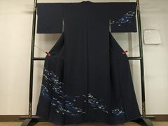 小紋 着物 紫 黒 グラデーション 花柄 IKKI流 - メルカリ