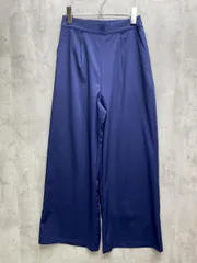 美品 DRESS+ ドレスプラス 薄手 ワイド タック パンツ sizeM/ネイビー ■◆レディース
