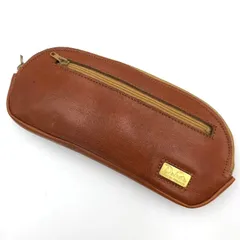 ダコタ Dakota ペンケース ポーチ レザー ブラウン ロゴプレート 中古のサムネイル